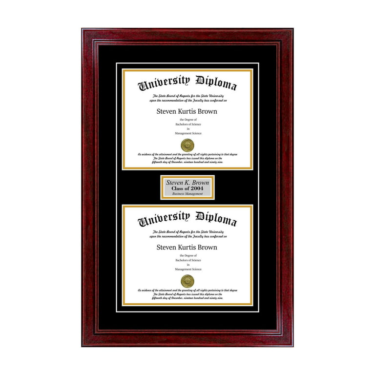 3 Triple/Three 8.5x11 Gold Document Frame for Certificate Diploma Wall Mount 